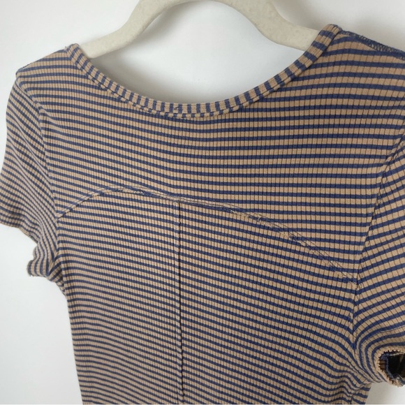 Free People Frenchie Cut Out Ribbed V Neck T Shirt - Picture 8 of 10